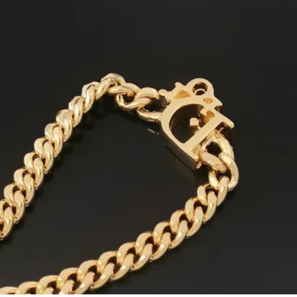 Christian Dior Gold Logo Chain Necklace GERMANY - Picture 7 of 9